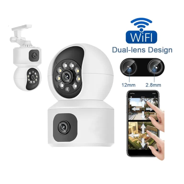 Dual Lens WiFi Security Camera – V380 Pro Compatible